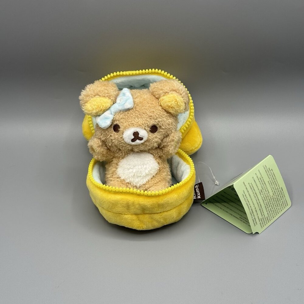 San-X Rilakkuma Pancake Honey Pot Zippered Plush 4" NEW